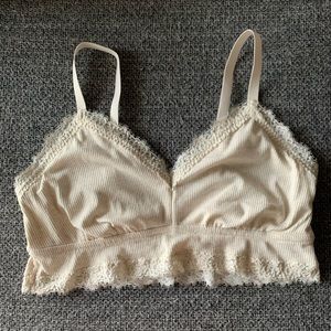 Plus Size - Aerie Ribbed Lace Trim Longline Bralette